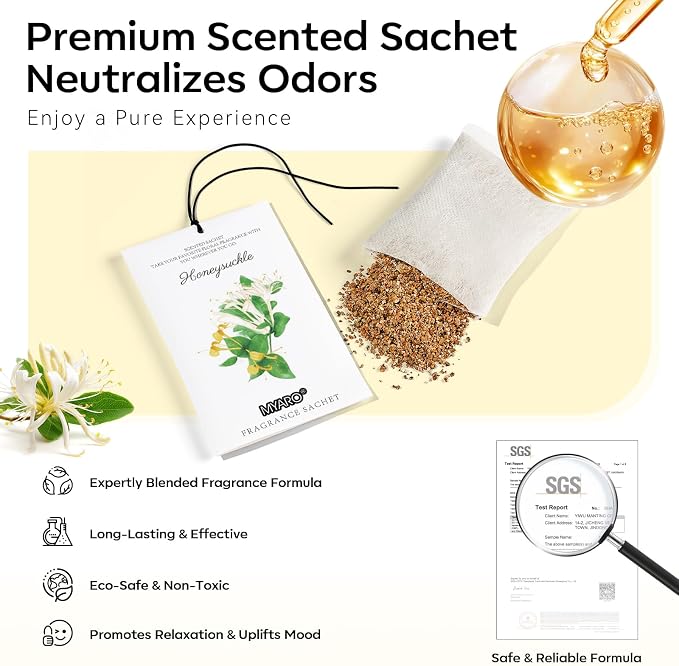 MYARO 12 Packs Honeysuckle Scented Sachets - Image 4