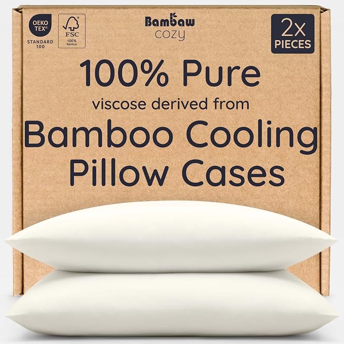 Bambaw 100% Viscose Derived from Bamboo Pillowcases King Size – Set of 2 King by Bambaw