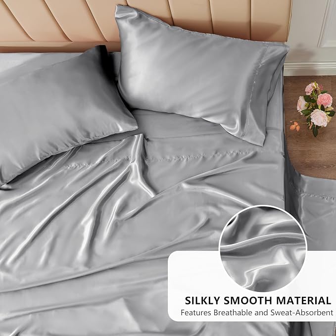 CozyLux Satin Sheets Twin Sheet Set - Image 3