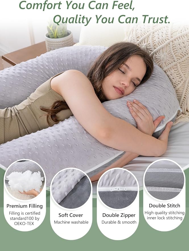 Meiz Question Mark Body Pillow for Adults & Couples, Dual-Sided Velvet Long - Image 4