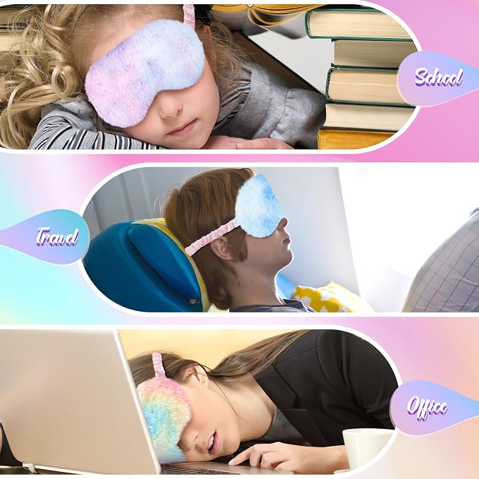 Geyoga 36 Pcs Plush Sleep Eye Mask Silk Furry Eye Covers - Image 6