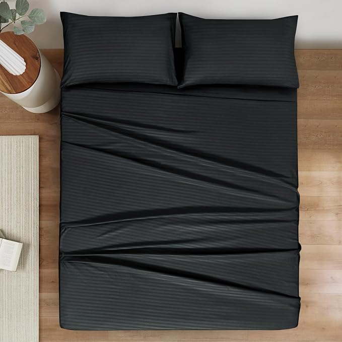 Mejoroom Striped King Size Sheet Set – Hotel Luxury Bed Sheets - Image 2