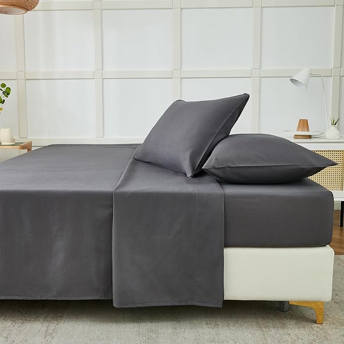 ILAVANDE Grey Sheets Set, Super Soft Microfiber Bed Sheets Set-Wrinkle Free & - Image 6