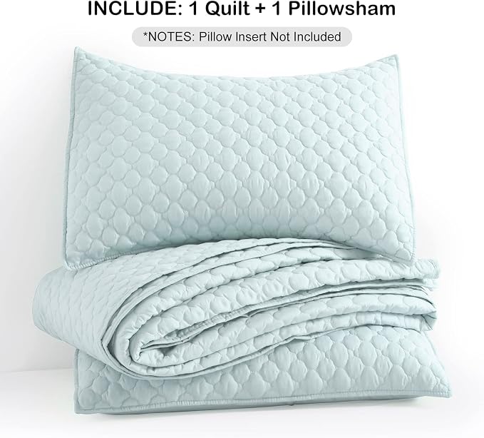 HORIMOTE HOME Quilt Twin Size Aqua Blue, Lightweight Quilt - Image 7