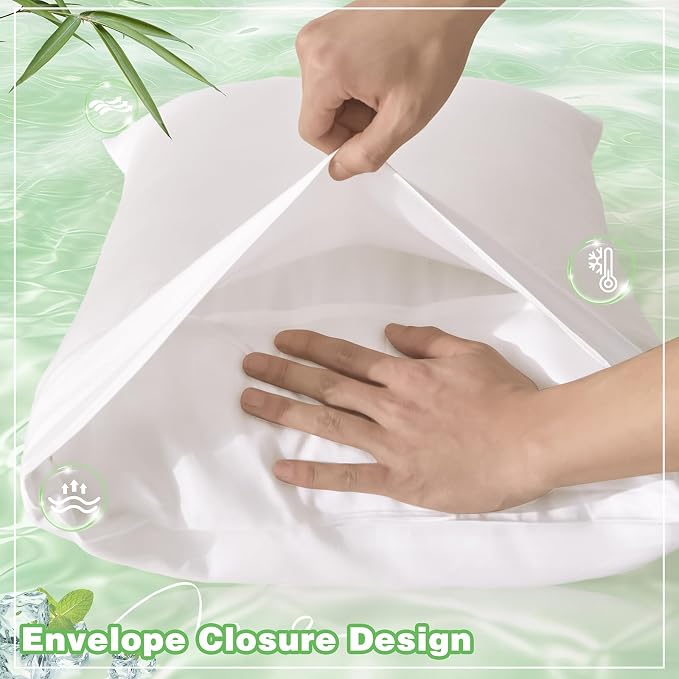 Homiest Cooling Pillow Cases Standard Size Set of 2, 100% Rayon Derived from - Image 5