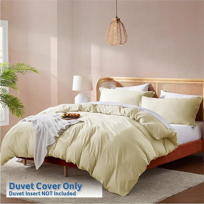 Nestl Vanilla Yellow California King Duvet Cover Sets - Image 2
