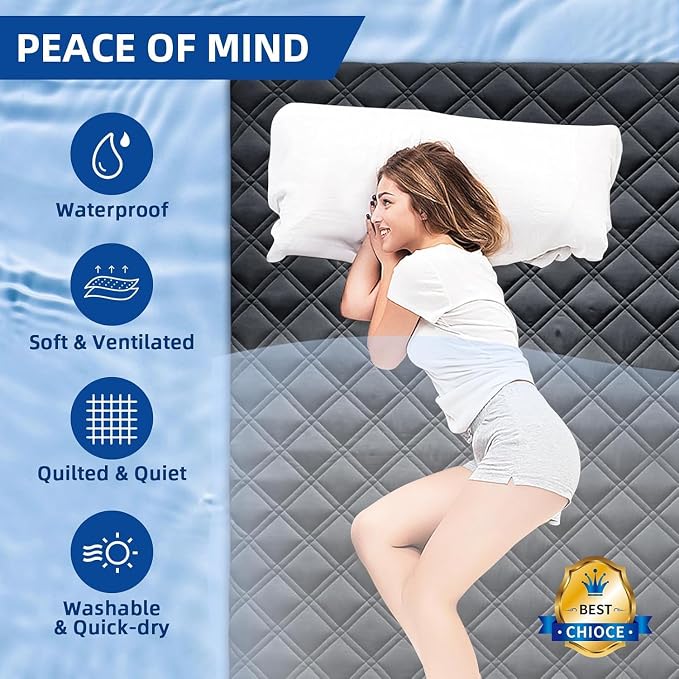 MEELUS Waterproof Queen Mattress Protector, Breathable Queen Size Mattress Pad - Image 2