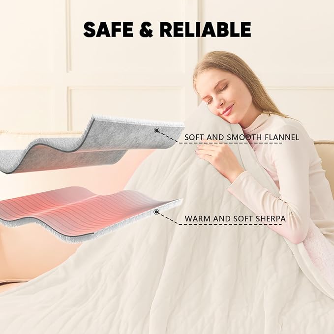 greenoak Heated Blanket Electric Throw 50"X60", Heating Blankets - Image 7