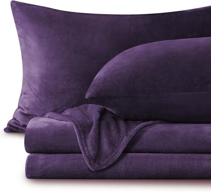 BEDELITE Flannel Sheets Queen Size Purple by BEDELITE