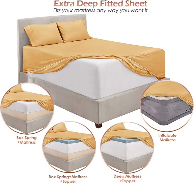 Hearth & Harbor Extra Deep Pocket Queen Sheets Sets - Image 6