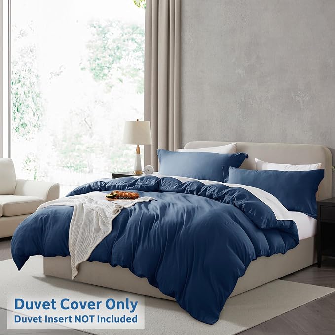 Nestl Navy Blue Duvet Cover Queen Size - Image 2