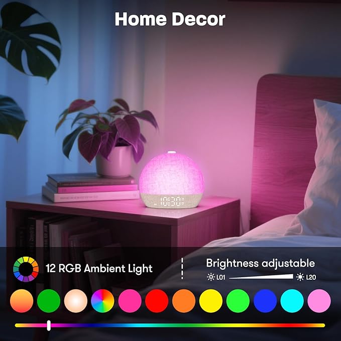 Wake Up Light Sunrise Alarm Clock, Dimmable Night Lights, Sleep Aid, Loud Alarm - Image 6