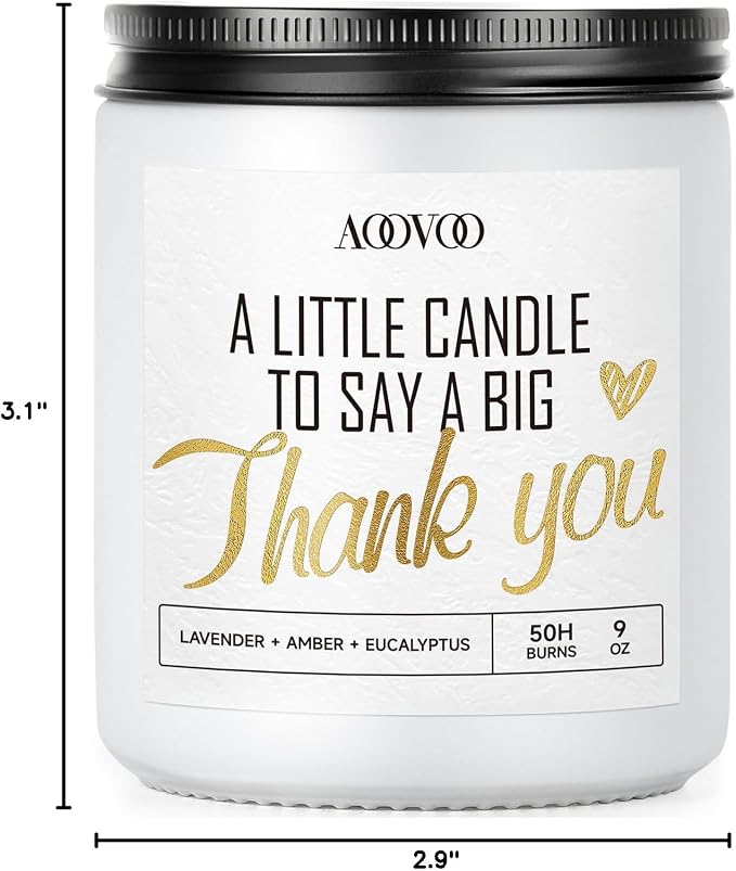 AOOVOO Candle - 9oz Soy Wax Candle, Lavender Scent - Thank You Gift - Image 9