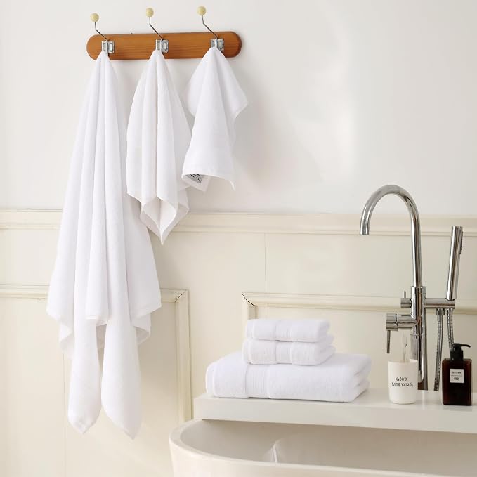 27x55 Bath Towels 100 Percent Cotton 650GSM Luxury Super Soft Absorbent - Image 4