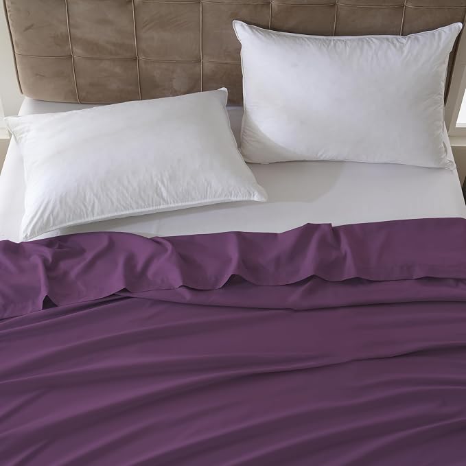ZPECC Queen Flat Sheet Only 1 Pack, Durable Dark Purple Top Bed Sheets - Image 7