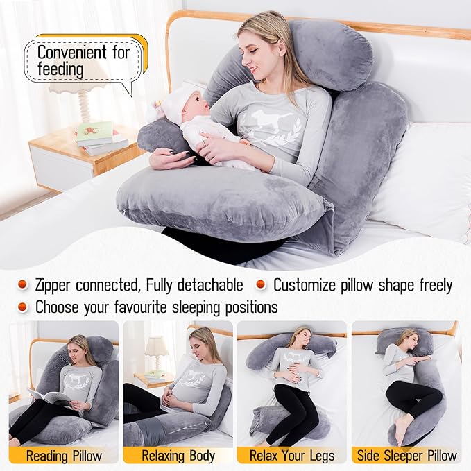 AS AWESLING Shredded Memory Foam Body Pillow, Pregnancy Pillows - Image 6