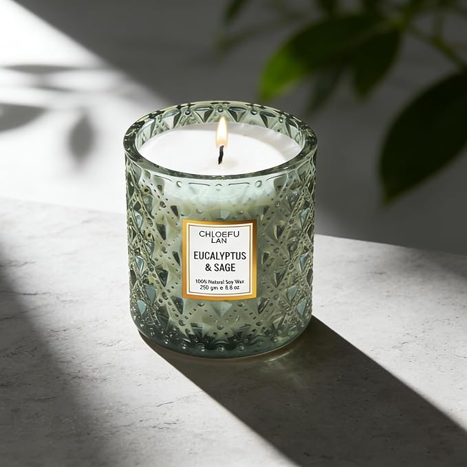 Chloefu LAN Eucalyptus & Sage Scented Candles Luxury Candle - Image 4