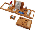 Yirilan Teak Bathtub Tray for Tub, Bath Table Tray for Tub Wood, Bathtub Caddy by Yirilan