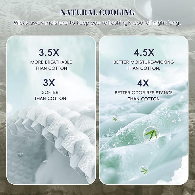 PHF Cooling Waffle Blanket Twin Size, Lightweight 60% Rayon from Bamboo & 40% - Image 3