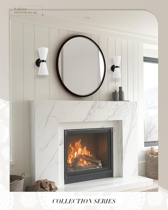 Black Wall Sconces Set of Two, HWH Modern Wall Light Fixtures Indoor Wall Lamp - Image 7