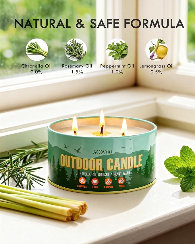 AOOVOO Citronella Candles Outdoor - Image 2