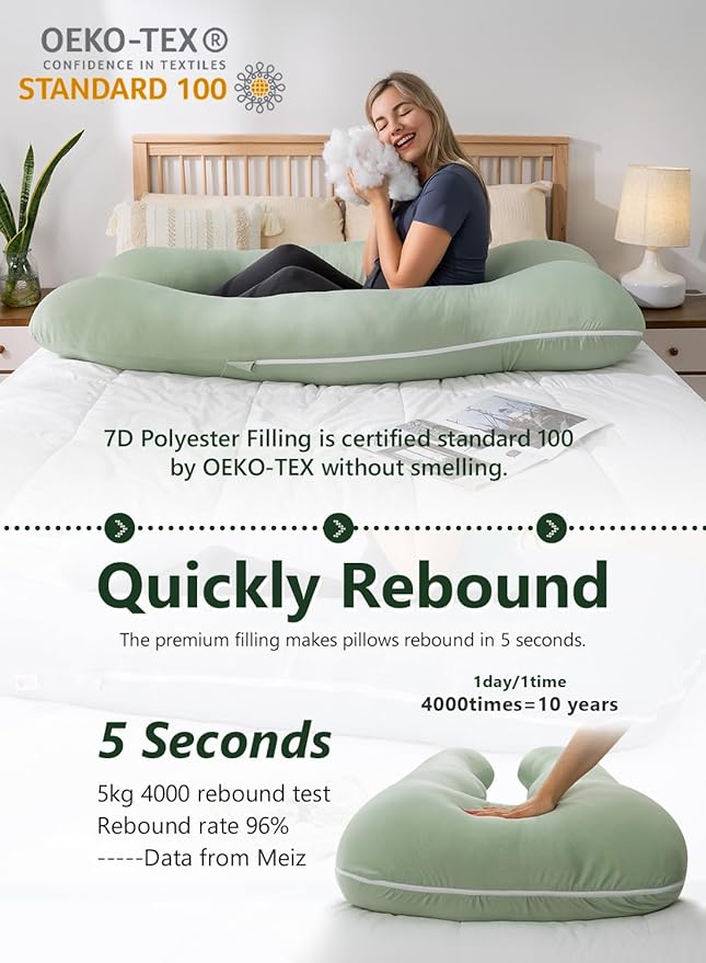 Meiz Pregnancy Pillow, U Shaped Pregnancy Pillows - Image 7