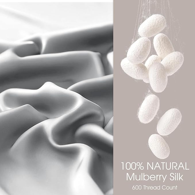 100% Silk Pillow Cases 2 Pack Standard Size Mulberry Silk Pillowcase - Image 2