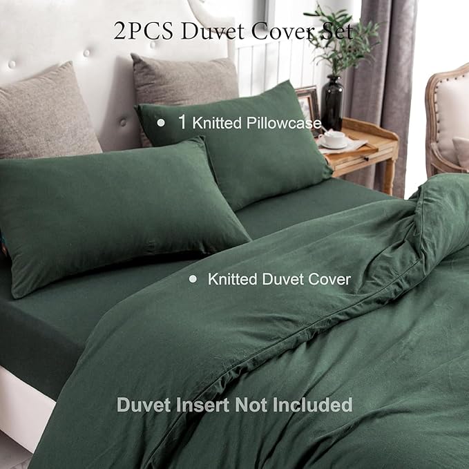 PURE ERA Jersey Knit Duvet Cover Set 100% T-Shirt Cotton Super Soft Comfy 2pc - Image 5