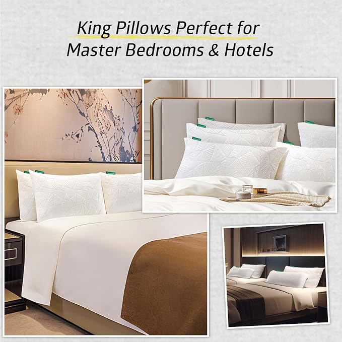 BETU Cooling King Size Pillows Set of 2, Shredded Memory Foam Cool Pillows - Image 9