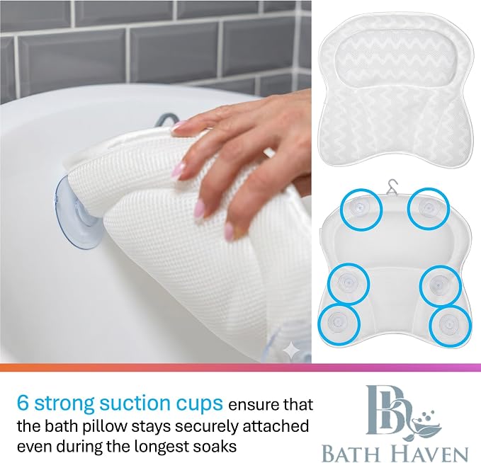 Bath Pillow Bathtub Pillow Back Neck Support Pillow, Spa Cushion - Image 4