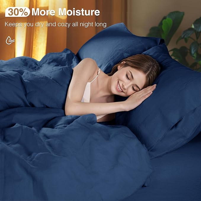 SONORO KATE 100% French Linen Duvet Cover Queen Size, Soft Breathable - Image 4