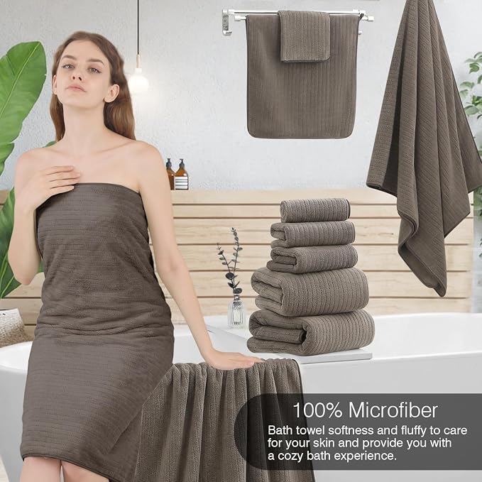 18 Piece Family Bath Towel Set Include 6 Bath Towels, 6 Hand Towels and 6 - Image 4