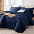 MUXHOMO 5 Pieces Twin Comforter Set, Seersucker Bed in a Bag Twin Size by MUXHOMO