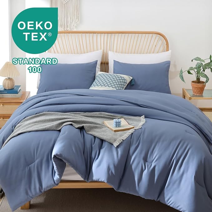 ROSGONIA Oversized King Comforter Slate Blue - Image 9