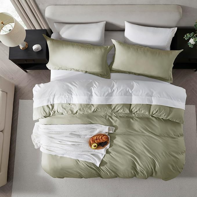 Nestl Light Sage California King Duvet Cover Sets - Image 5