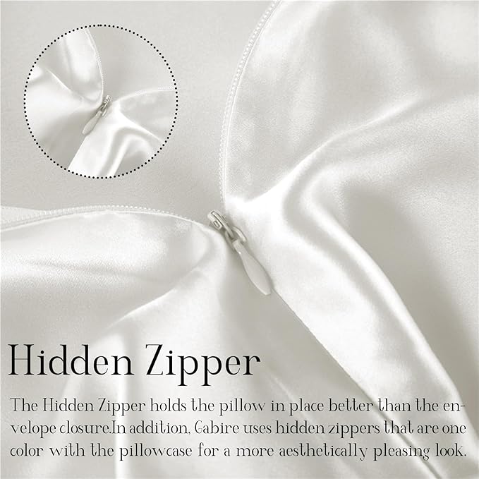 Gabire Mulberry Silk King Size Pillow Cases Set of 2, Ultra Smooth Soft Cooling - Image 4
