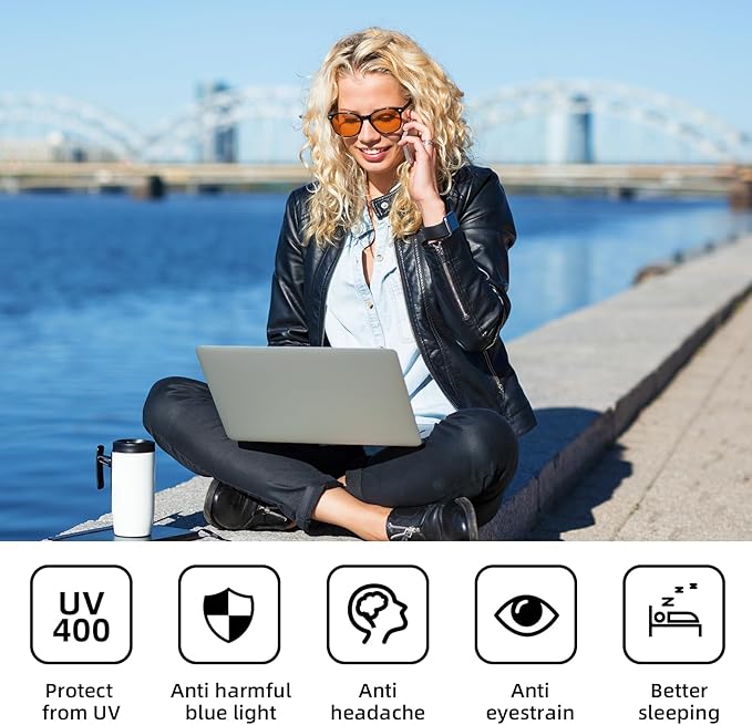 Okany Blue Light Blocking Glasses Gaming Computer Glasses Powerful Professional - Image 4