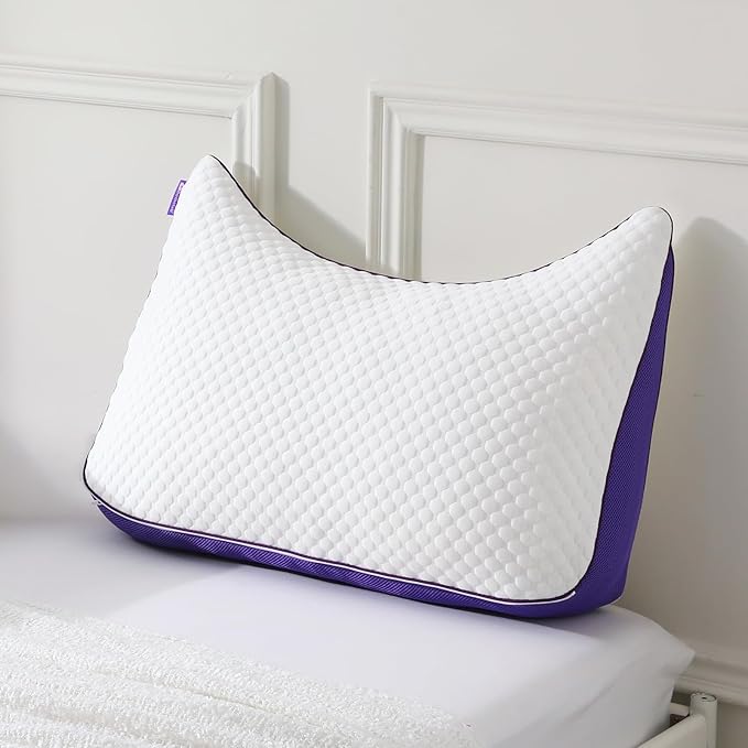HOMELAB Adjustable Shredded Memory Foam Curve Pillow Queen Size 29"x19" by HOMELAB