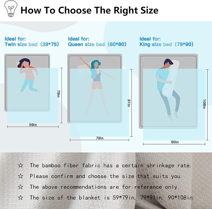 AmyHomie Cooling Blanket Queen Size, 100% Rayon Derived from Bamboo, Ultra-Cool - Image 7