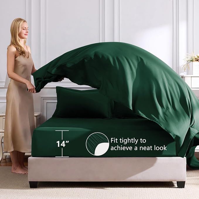 CozyLux California King Comforter Set Emerald Green - Image 7