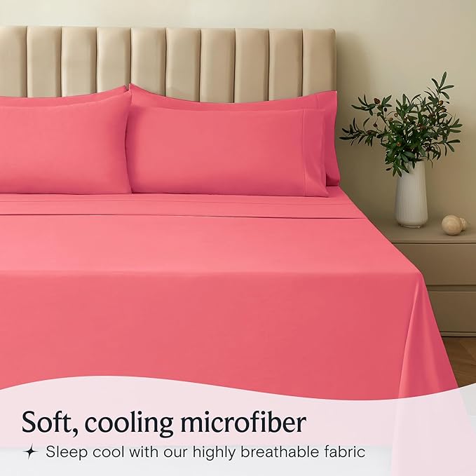 LuxClub 3 PC Twin XL Sheet Set, Deep Pockets Wrinkle Free Cooling Bed Sheets - Image 3
