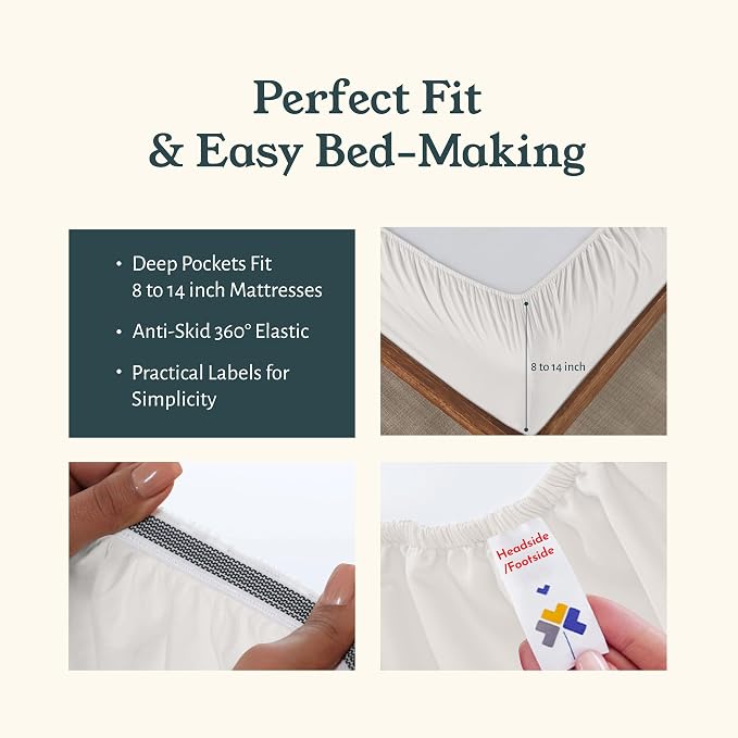 California Design Den 2-Pack 100% Organic Cotton Bed Sheets Twin Size Set - Image 5