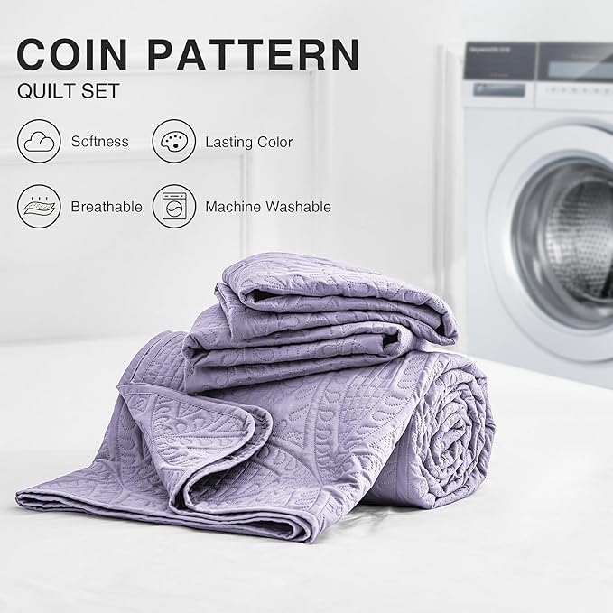 Love's cabin Twin Quilt Set Lavender Bedspreads Bedding Set - Image 7