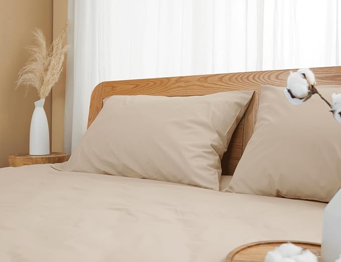 Pillow Cases, King Size Cotton Percale Weave Pillowcases, Pre-Shrunk Breathable - Image 7