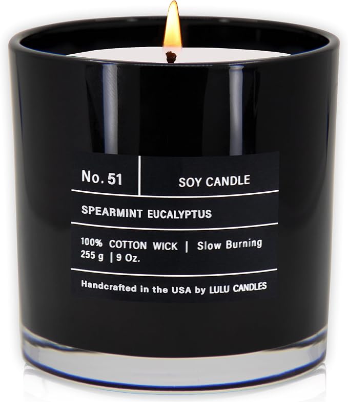 Lulu Candles | Spearmint Eucalyptus | Luxury Scented Soy Jar Candle | Hand by LULUCANDLES