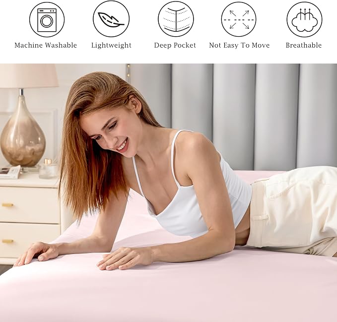 FreshCulture Pure Cotton Fitted Sheets Twin Size, 300 Thread Count Percale - Image 5