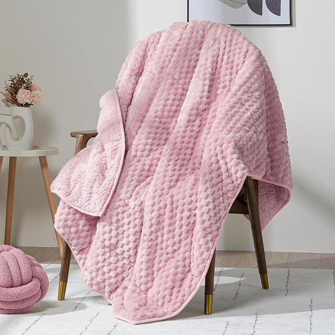 Wemore Fleece Weighted Blanket for Adults, Dual Sided Cozy Soft Sherpa Heavy by WemoreDirect