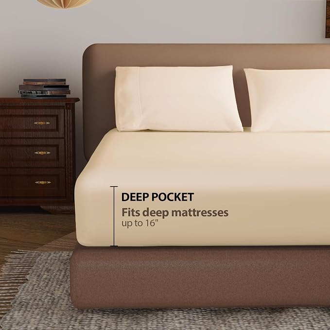 100% Egyptian Cotton Fitted Sheet Twin Size, 600 Thread Count, Single Fitted - Image 2