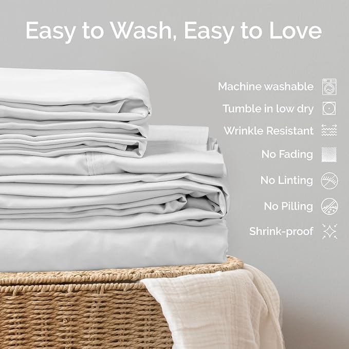 Pillow Cases King Size Set of 2 Pillowcases 100% Viscose from Bamboo Cooling - Image 9