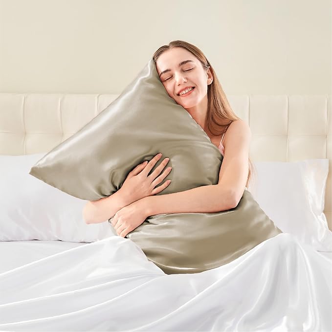 BEDELITE Satin Body Pillow Cover 2 Pack, Super Soft and Cooling Body Pillow - Image 7